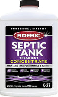 Roebic K-37-Q-C1500-4 Septic Tank Treatment: 32 oz, 16 oz Concentrate, Safe for All Plumbing Systems, Colorless Formula