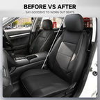 GIANT PANDA Front Seat Covers for Subaru Outback Forester Crosstrek Legacy Impreza, Faux Leather Bucket Seat Cover Fit Subaru Seat Protectors (Black) 2-Pack