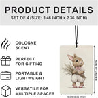 Pink Girly Car Air Freshener 4 Pcs, Cute Bunny Hot Air Balloon Swan You Are Loved Hanging Air Freshener for Cars Closet Drawer Books, Pink Cute Car Accessories for Women Girls