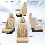 Coverado Seat Covers, Car Seat Covers Front Seats, Beige Car Seat Cover, Waterproof Car Seat Covers, Car Seat Cushion, Front Car Seat Covers Leatherette Car Seat Protector Universal Fit Most Cars