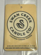 Swan Creek Candle Co. Luscious Lemon Vanilla Hanging Car Air Freshener 04165 Pack of 3, Black White