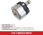 Simpson Universal 5-in-1 Pressure Washer Nozzle, 3600 PSI Quick Connect Gas & Electric Power Washer Nozzle, 5 Spray Patterns with Soap Setting, Cold-Water, Fits Most Spray Wands (80142)