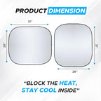 Car Windshield Sun Shade Foldable | Front Windshield Shade for Sun, Heat and UV Rays | Sunshade for Car Front Window and Interior Sun Protection | Medium (28 x 31 inches)