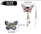 Blue and Pink Butterfly Air Vent Clip Accessories Air Conditioning Outlet Clip Car Air Freshener Dashboard Accessories Charm Car Inter Decor Cute Interior Accessories for Women (2 Pcs)