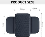 Upgraded Car Center Console Cover,Microfiber Leather Car Armrest Cover Cushion with 2 Storage Bags,Universal Car Armrest Storage Box Interior Accessories for Most Cars (Blue)