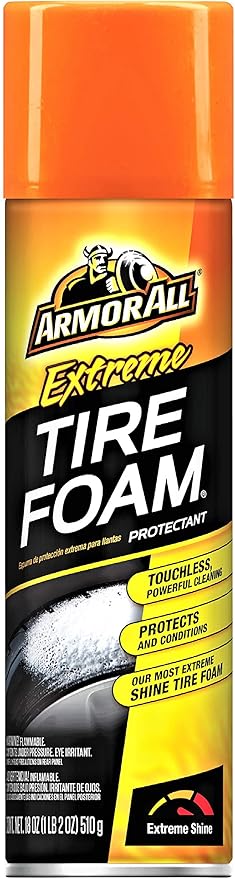 Armor All Extreme Car Tire Foam, Tire Cleaner Spray for Cars, Trucks, Motorcycles, 18 Oz Each