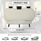 Universal Auto Faux Linen Back Car Seat Cover Beige - Breathable Rear Seat Protector with Non-Slip Bottom Size M - Diamond Stitched Bench Seats Cushion for Vehicles Cars Van SUV Truck