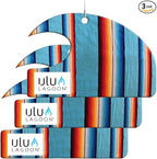 ulu Lagoon Hanging Car Air Freshener | Tropical Beach Coconut Surf Wax Scent Mini Wave | Long Lasting Car Freshener, Closet and Beyond | Made In USA | 3 Pack (Baja)