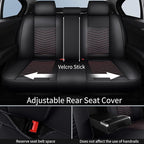 Nappa Leather Car Seat Covers Full Set, Car seat Protector 5 Seats, Waterproof Car Seat Cushion, Universal Automotive Seat Covers Fit for SUV Truck Pick-up Sedan, Front and Rear