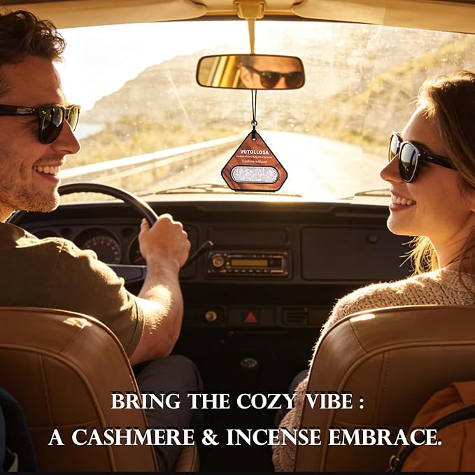 3 Pack Car Air Freshener & Car Deodorizer, Cashmere Wood Scented - Long Lasting Hanging Car Air Fresheners for Women & Men, Car Accessories by VUTOLLOSA