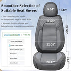 Coverado Car Seat Covers Full Set, Leather Seat Covers for Cars, Automotive Seat Cover Car Accessories Universal Fit for Most Cars SUV Trucks(Gray)