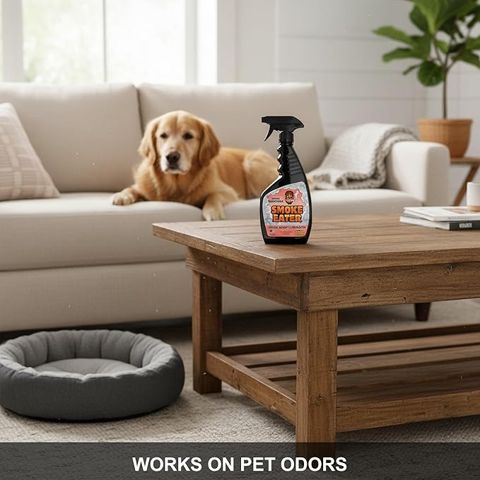 Smoke Eater Odor Eliminator Spray, Fresh Grapefruit, 22 oz — Breaks Down Smoke Odor at the Molecular Level — Works on Fabric, Cars, Furniture — Made in USA