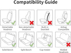 Car Seat Covers Front Seats, Luxury Leather Waterproof Non-Slip Seat Protector Universal Fit for Most Cars SUVs Trucks Pick-ups,White and Black Car Accessories Interior(Front White)