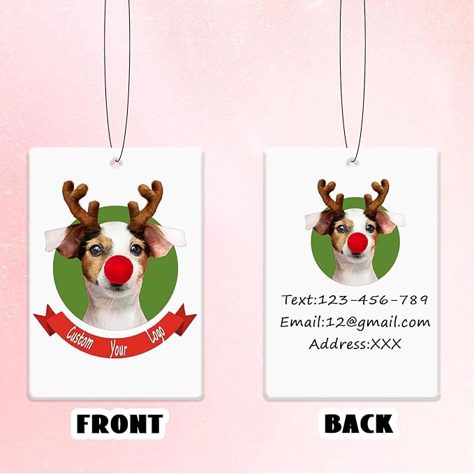 100Pcs Custom Car Air Fresheners with Picture Logo - Personalized Double-sided Car Air Fresheners with Picture Photo Text Logo Office Wardrobe Bathroom Hanging Ornaments (100 Rectangle)