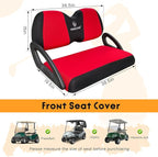 Golf Cart Seat Covers 2 Piece Front and Rear Seat Covers Sets for Club Car Precedent and Yamaha G29 Standard Seat Cushion,,Replacement Cooling Breathable Washable No Stapler Required(Red&Black)