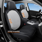 Car Seat Covers, Premium Leather Car Seat Covers, Waterproof and Breathable Seat Covers, Universal Car Seat Protector Fit for Cars, Trucks, SUVs, Pick-ups (Black, 2 PCS Front Seat)