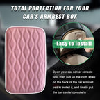 Car Center Console Pad, Waterproof Auto Armrest Seat Box Cover, PU Leather Arm Rest Protector Cushion Pad, Universal Vehicle Interior Protection Accessories for Car SUV (Pink)