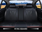 FLORICH Leather Seat Covers Full Set Car Seat Protectors 5 Seats Automotive Seat Covers Universal Fit for Most Cars Trucks SUV-Black&Red Line