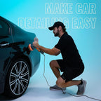 Car Buffer Polisher, 5 Inch Dual Action Polisher for Car Detailing, 9mm Random Orbital Car Polisher Buffer Kit, 6 Speeds 2000-6200RPM, 4 Buffing Pads for Car detailing, Polishing, Waxing, W01