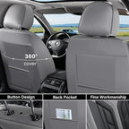 Coverado Car Seat Covers Full Set, Automotive Seat Covers Car Seat Protector Car Seat Cushion, Waterproof Leather Seat Covers for Cars, Universal Fit for Most Sedans SUV Pick-up Truck(Gray&Black)