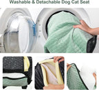 Dog Car Seat for Small Medium Dogs Up to 40lbs, Detachable Washable Soft Pet Booster Travel Bed for Front & Green Seat with Safety Leash Belt