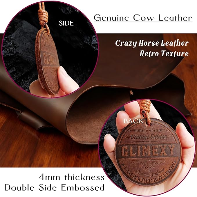 Leopard Car Accessories Handmade Leather Air Freshener Hanging Cool Car Accessories for Men Birthday Gifts Unique Backpack Accessories for Men