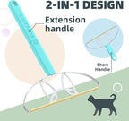 MAX & Pro LINTPLUS Pet Hair Remover Bundle-2-in-1 Adjustable & Fixed Handle Duo, Large + Compact Tools for Carpets, Furniture, Cars, and Tight Spaces