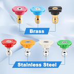 Tool Daily Pressure Washer Tips, Set of 7 Power Washer Nozzle Tips Multiple Degrees, 1/4 Inch Quick Connect, 3.5 GPM
