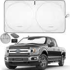 Autoamerics 1-Piece Windshield Sun Shade Standard Silver Foldable Car Front Window Sunshade for Most Cars SUV Truck Heat Blocker Visor Protector Blocks Max UV Rays and Keeps Your Vehicle Cool X-Large