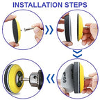 137Pcs 3 Inch Sanding Disc Polishing Kit, Headlight Restoration Kit, 60-10000 Grit Wet Dry Hook & Loop Sandpapers, Wool Sponge Polishing Pads for Drill Rotary Tools Car Wood Metal Resin Glass