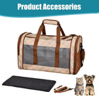 Soft-Sided Kennel Pet Carrier for Small Dogs, Cats, Puppy, Airline Approved Cat Carriers Dog Carrier Collapsible, Travel Handbag & Car Seat (Orange Diamond Print, 19" L x 11" W x 11" H)