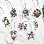 Horror Christmas Skull Car Air Freshener Card Pendant（8Pack Fresh Ice Scent） Gifts Cartoon Halloween Merch Party Supplies Room Decor Accessories for Hanging Rearview Car Interior