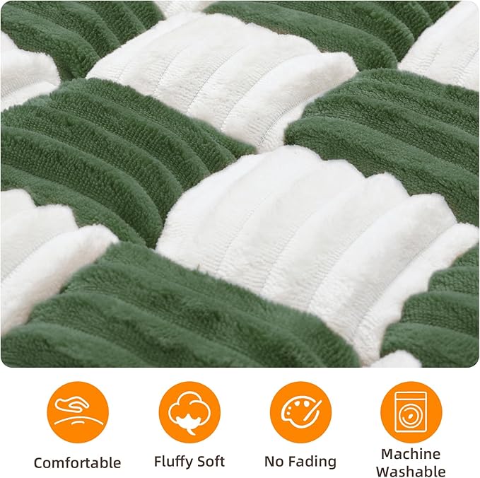 Dog Car Seat Cover for Back Seat, Plaid Backseat Pet Bed Mat, Non-Slip Travel Dog Bed for Backseat Extenders, 24.8" x 54", Green and White