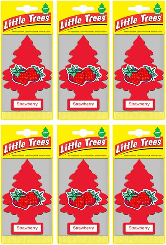 6 Pack Strawberry Scent Little Trees Air Freshener Home Car Hanging Office Aroma