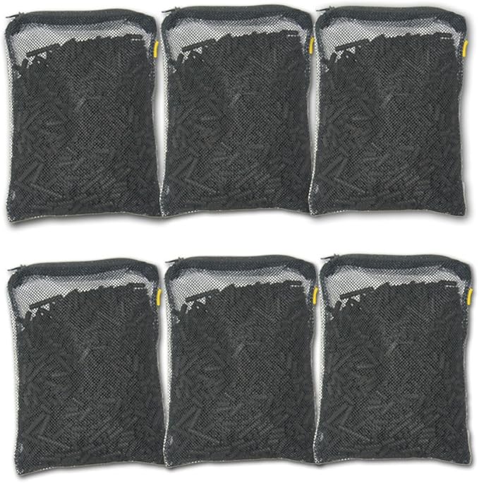 Aquacity™ Activated Charcoal Carbon Pellets in Free Mesh Media Bags for Aquarium Fish Pond Tank Canister Filter (6-Pack (6 lbs))