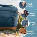 CleverMade Collapsible Insulated Cooler Bag – Leakproof Soft Cooler for Beach, Travel, Car – Bottle Opener