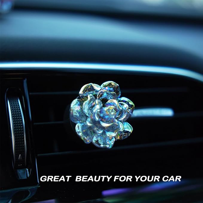 6Pcs Car Air Freshener Cute Colorful Small Flower Air Vent Clips Interior Decoration Charm Accessories for Women Girl