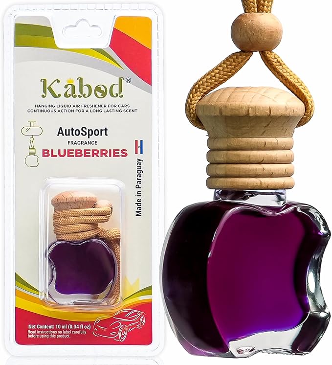 Kabod Blueberries Car Air Freshener | Hanging Essential Oil Diffuser | Natural Odor Eliminator | Long-Lasting Fragrance | 10 ml