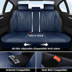 Coverado Leather Seat Covers, 5 Seats Waterproof Seat Covers for Cars, Front and Rear Seat Cover, Luxury Car Seat Protectors, Universal Car Seat Cushions Automotive Accessories Fit for Most Cars, Navy