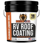 BEEST RV Roof Coating White, 3.5 Gallon Covers up to 175 sqft (2 Coat), Solar Reflective & Waterproof Sealant| Elastomeric Leak Repair Coating, Liquid Rubber RV Roof Sealant for Trailer, Camper & More