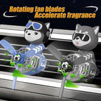 2Pcs Car Air Fresheners, Cute Bear Pilot Automotive Air Outlet Creative Car Perfume Diffuser, Automotive Accessories Air Vent Decoration with 8 Fragrant Tablets (Black 3+Blue 2)
