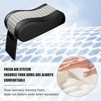 Car Armrest Cushion, Soft Memory Foam Leather Vehicle Armrest Pillow with Storage Bag, Multifunctional Automotive Interior Center Console Arm Rest Pad, Universal for Most Vehicles (Light Gray)