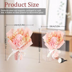 Mini Flower Bouquet Car Air Vent Clips - Decorative Rose Bouquet with Fragrance Diffuser for Car Air Vent Dashboard, Floral Romantic Auto Pink Car Accessories Gift for Women (Pink)