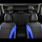 CAR PASS Jelly Leather Car Seat Covers Full Set,Waterproof Faux Leather Automotive Seat Covers for Cars,Airbag Compatible,Sporty Universal Fit for SUV,Van,Sedan,Truck(Black and Blue)