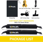 Kayak Roof Racks,Soft Roof Rack Pads,Universal Car Roof Rack for Surfboard/Ski/Kayak Paddle Board/Luggage Carrier System Include 2 Tie Down Straps,2 Tie Down Rope,2 Quick Loop Strap,and Storage Bag