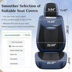Coverado Front Seat Covers, Breathable Nappa Leather Car Seat Cover, Universal Seat Covers for Cars, Waterproof Car Seat Protector, Driver Seat Cover Fit for Most Cars(Blue&Black)