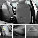 Car Seat Covers, Premium Leather Car Seat Covers, Waterproof and Breathable Seat Covers, Universal Car Seat Protector Fit for Cars, Trucks, SUVs, Pick-ups (Gray, 2 PCS Front Seat)
