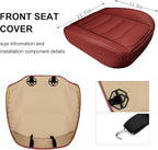 Car Seat Cover for Luxury & Comfort - PU Leather, Anti-Slip, Full Wrap Protection with Storage Pocket for Bottom Cushion - Universal Fit for 95% of Vehicles (Dull-red,2 Piece)
