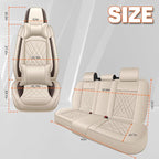 Car Seat Covers Compatible with Toyota Camry 1999-2026 Durable Waterproof Automotive Seat Covers Stretchable Fabric Material, Airbag Compatibility, Nappa Leather(Full Set with Pillow, Beige Brown)