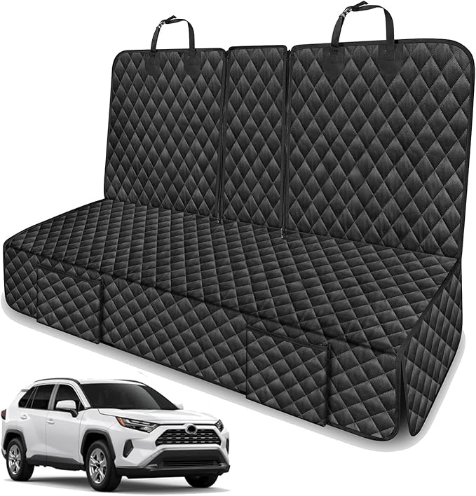 Dog Car Seat Cover for Back Seat Compatible with Toyota RAV4 RAV-4 Tacoma CHR 2000-2025 2026 Accessories, Waterproof & Non-Slip Car Pet Bench Rear Seat Covers